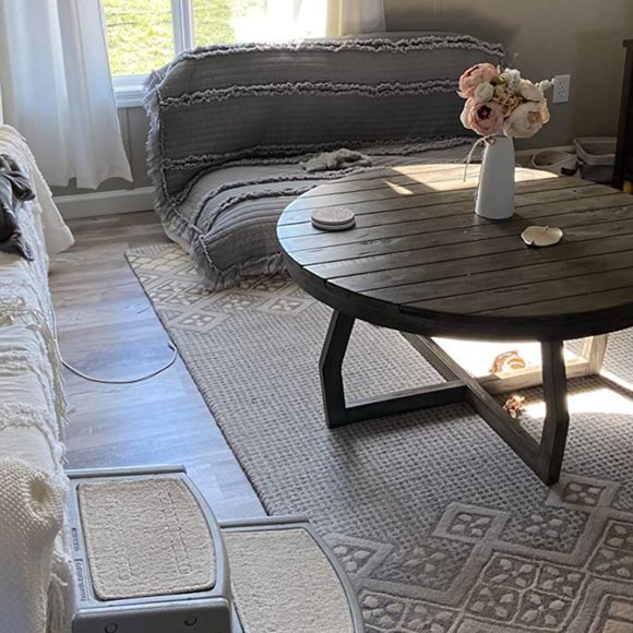 Farmhouse Throw Blanket Boho Cottage Decor Soft Decorative Grey Quilted Cover - Picture 12 of 12